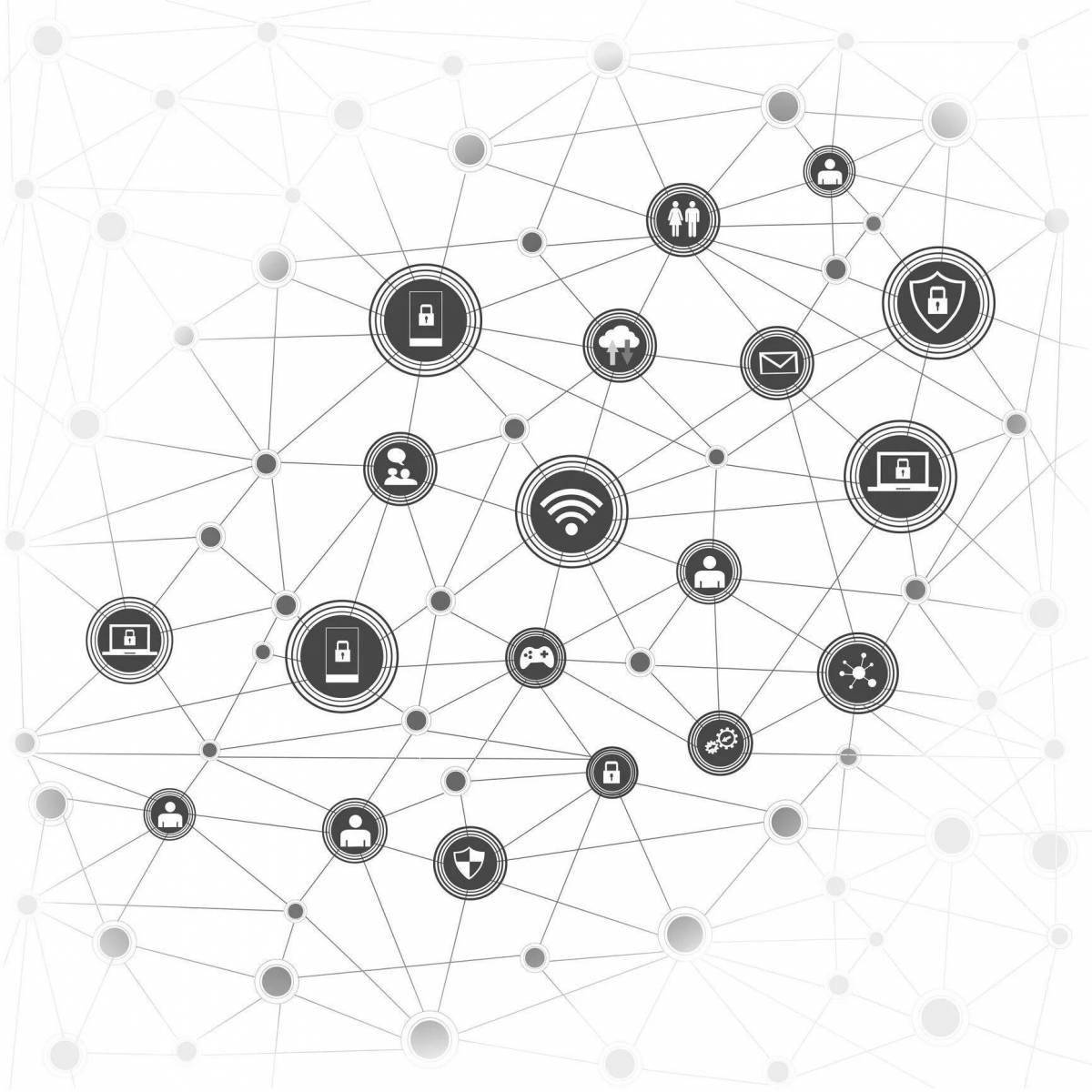 Colorful neural network coloring page