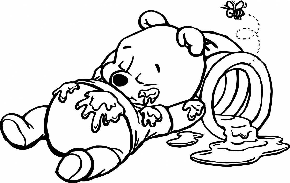 Пушистый медвежонок-раскраска под одеялом
