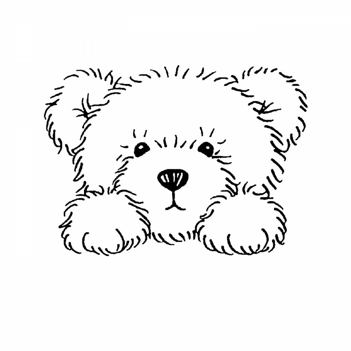 Cute bear under blanket coloring page