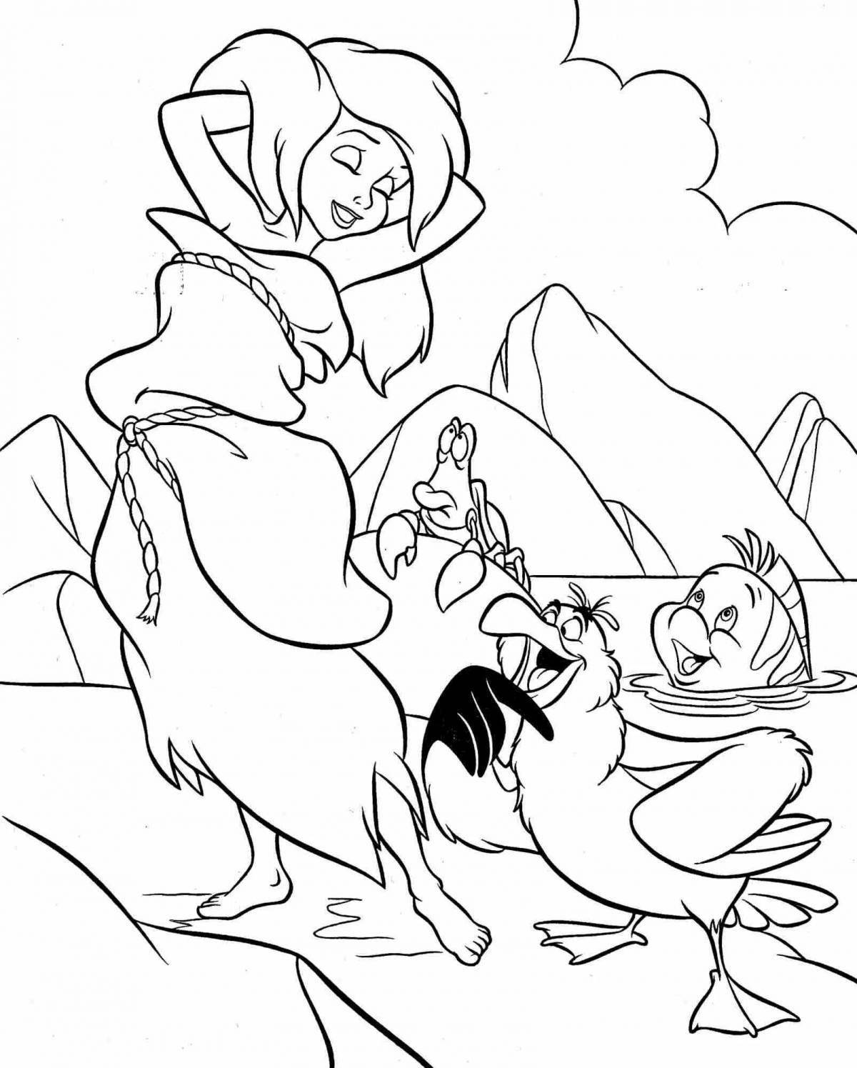 Joyful ariel coloring page with legs