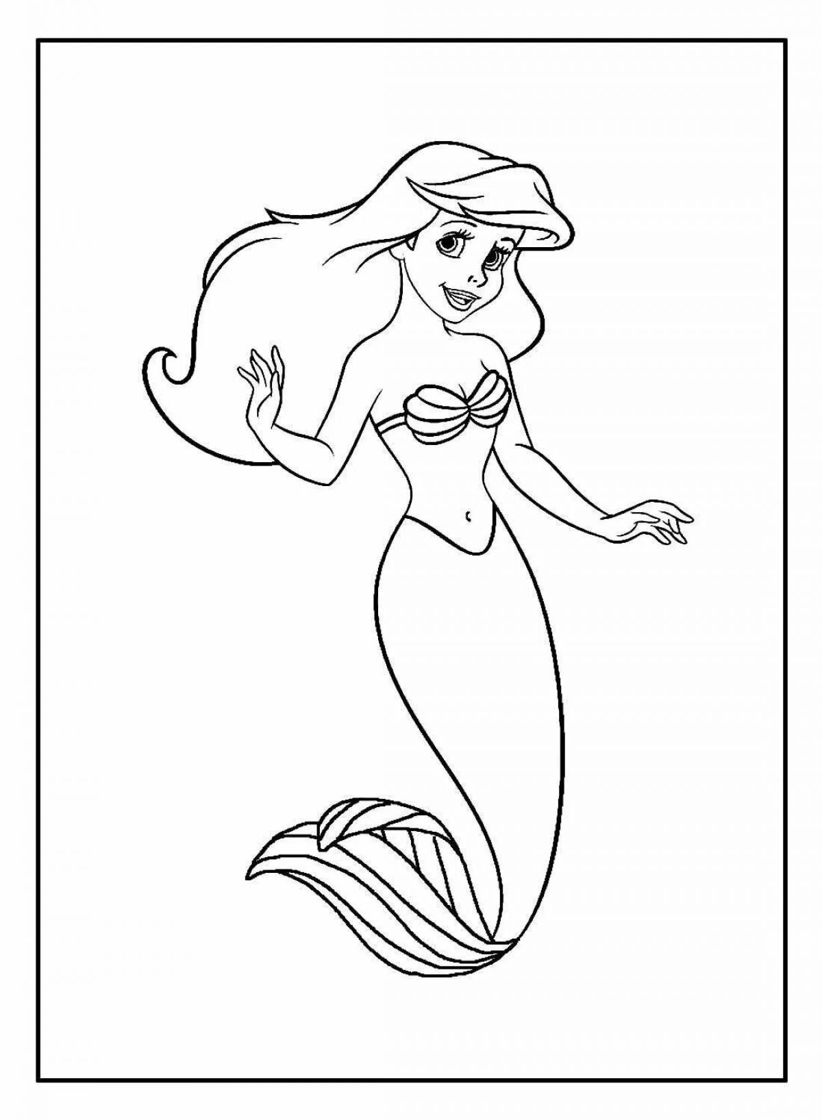 Beautiful ariel leg coloring page