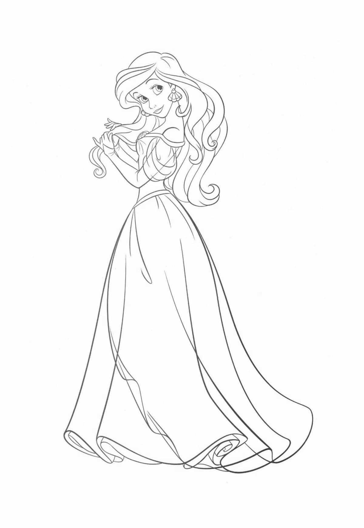 Elegant coloring of ariel with legs