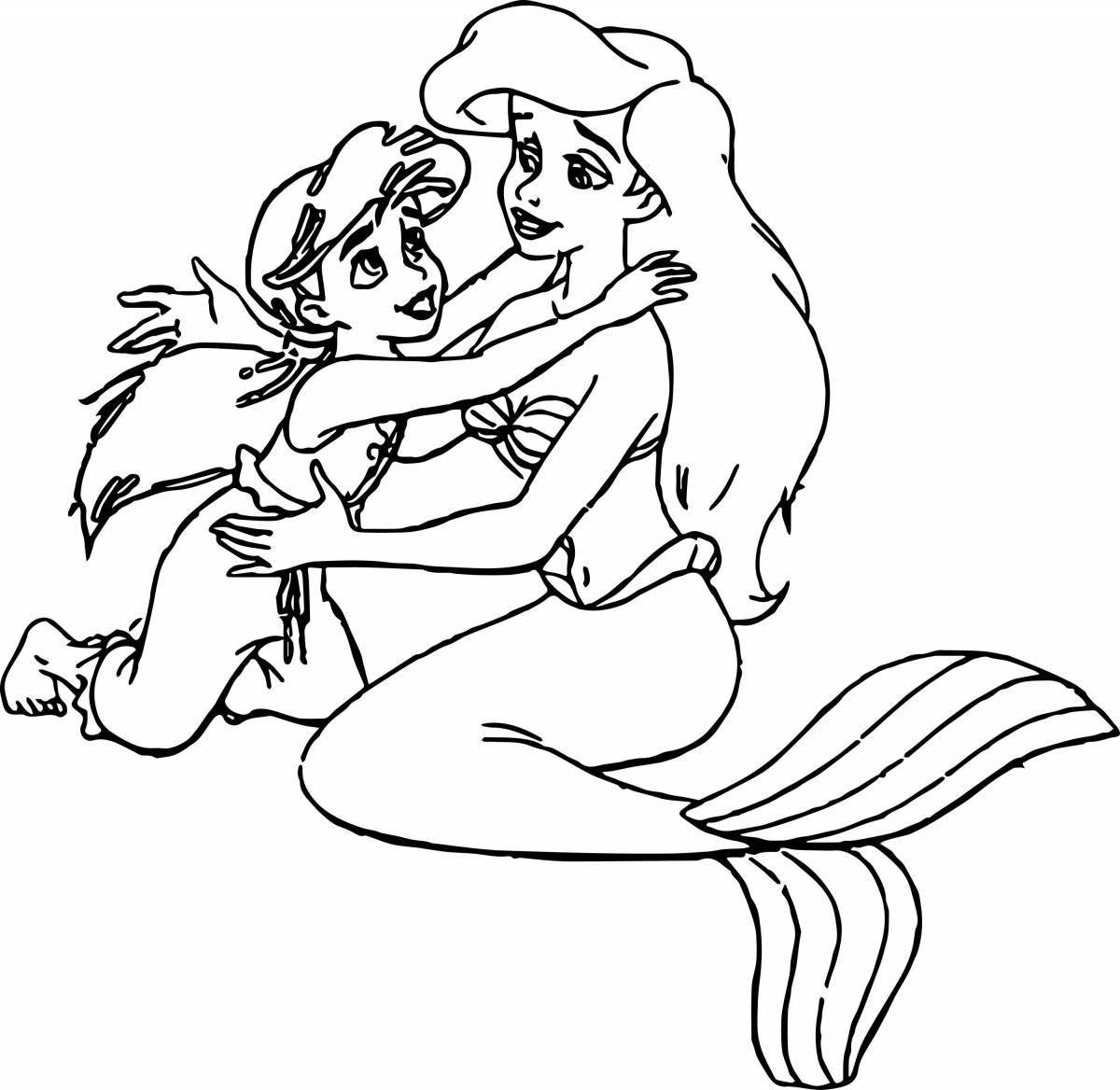 Coloring page ariel with legs