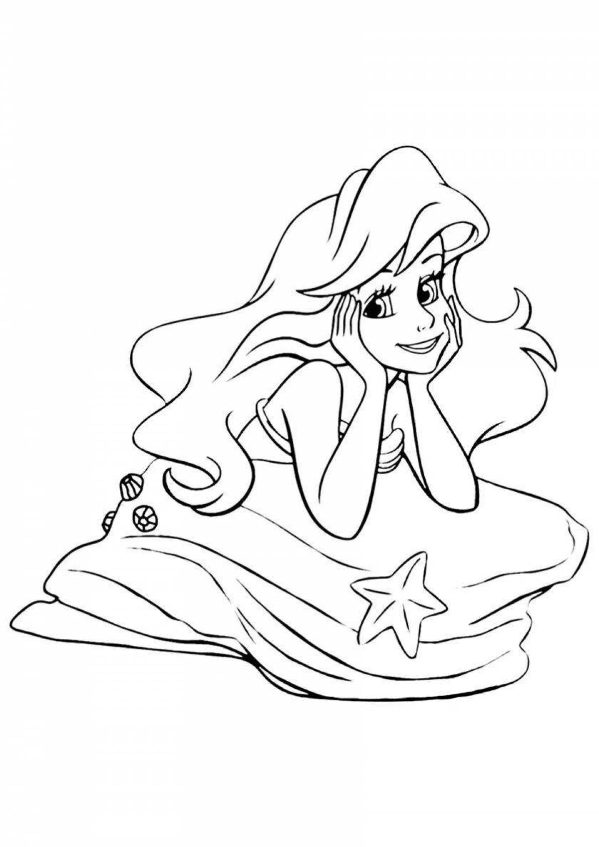 Joyful ariel coloring book with legs