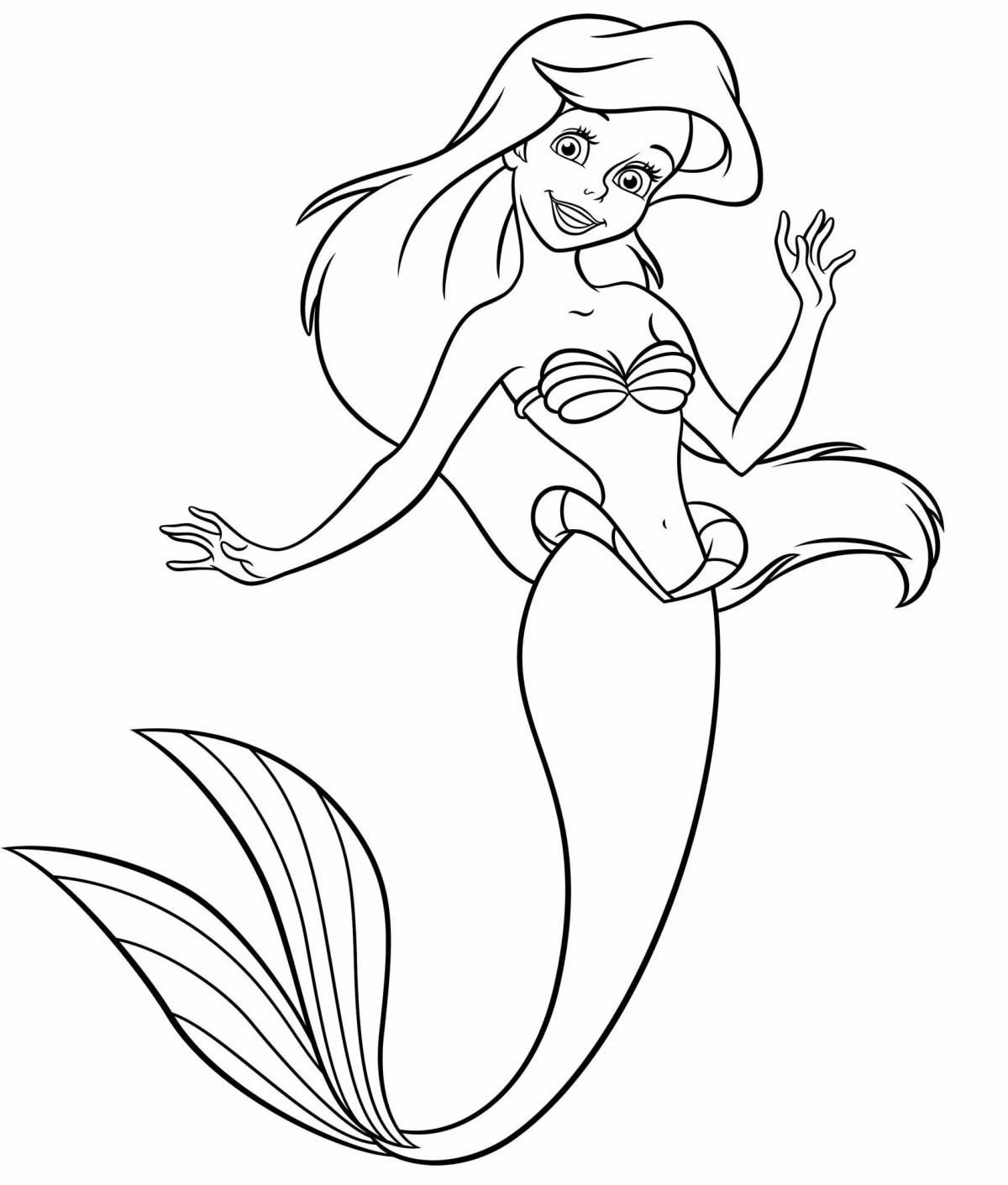 Coloring page gorgeous ariel with legs