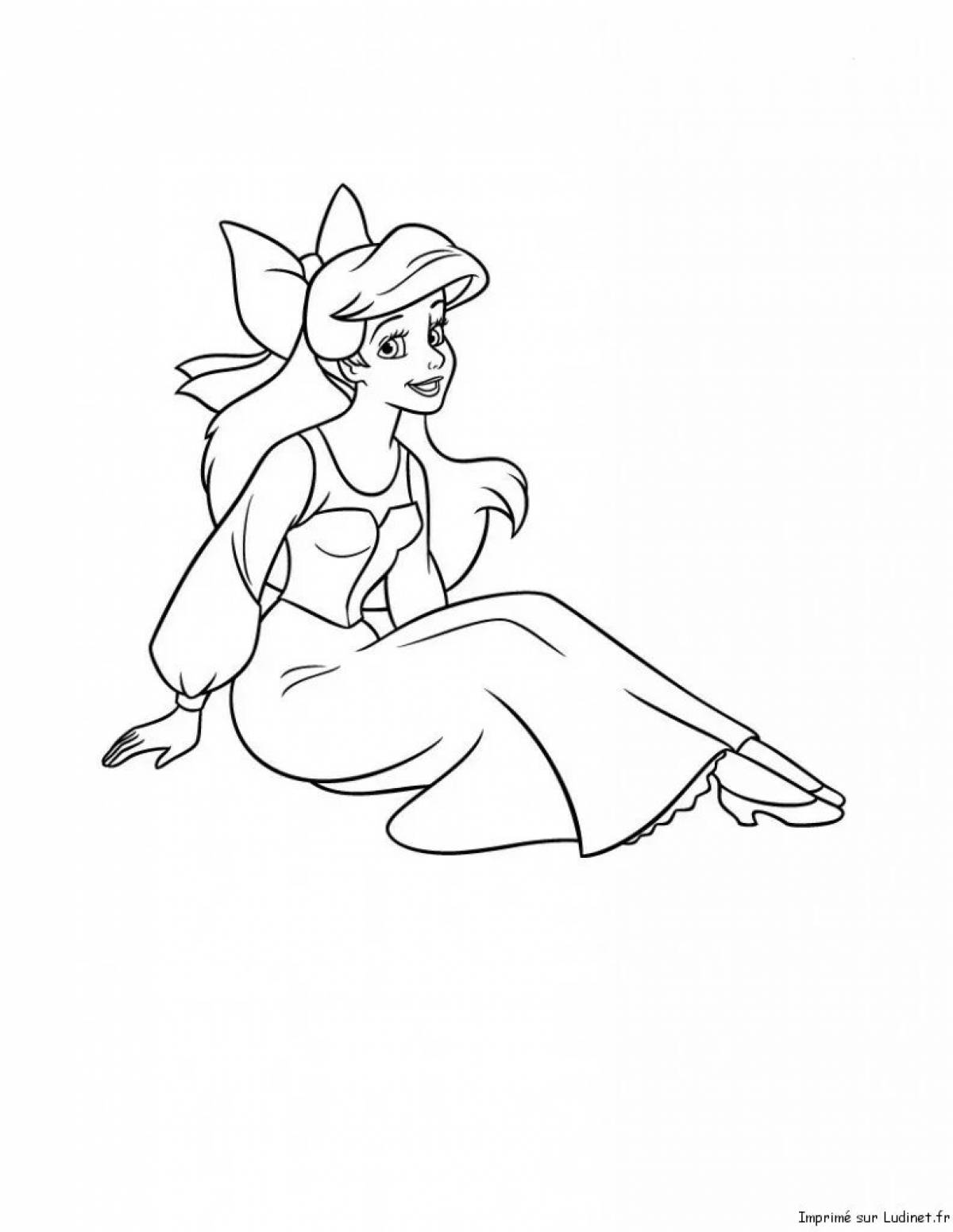 Beautiful coloring of ariel with legs