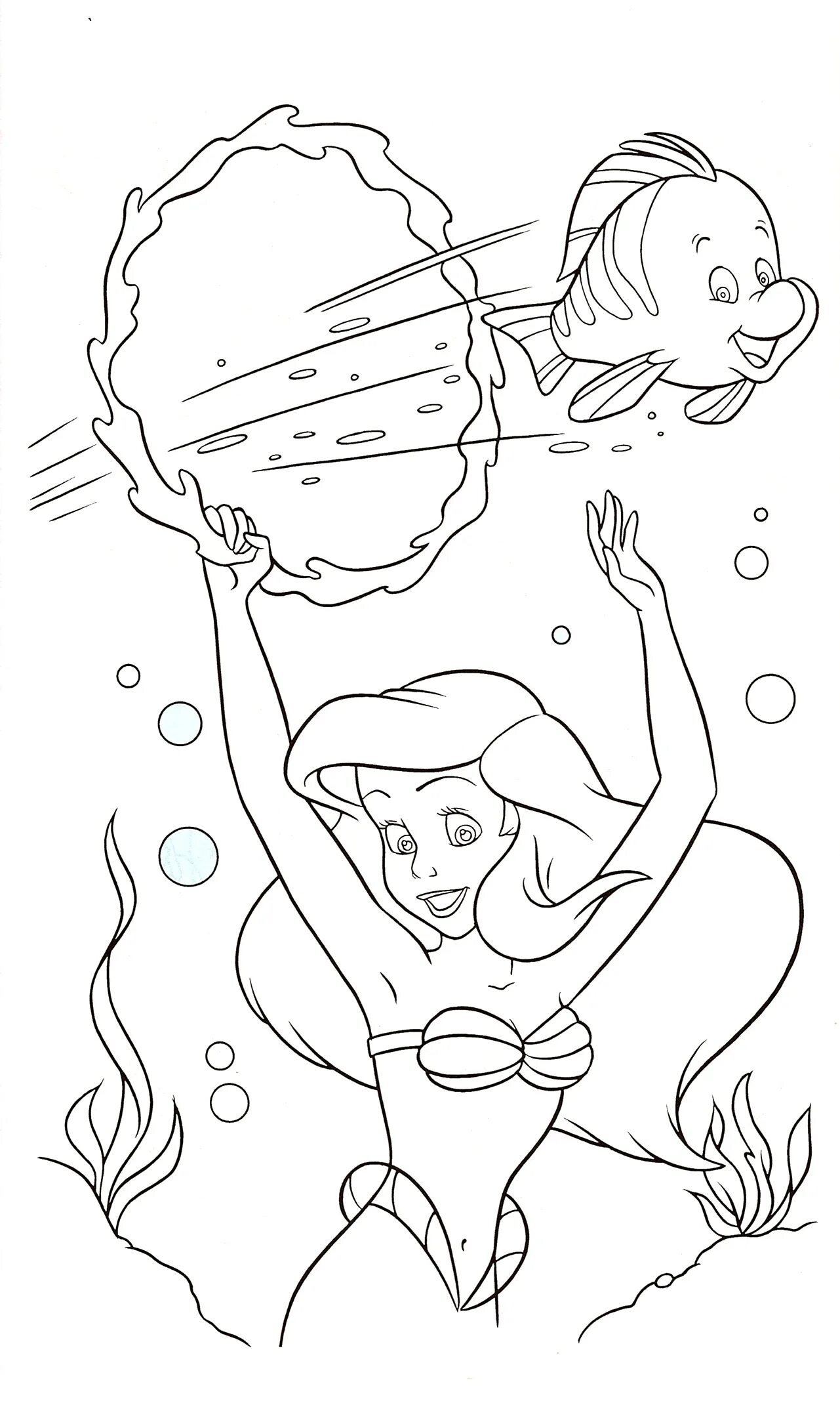 Marvelous ariel coloring book with legs