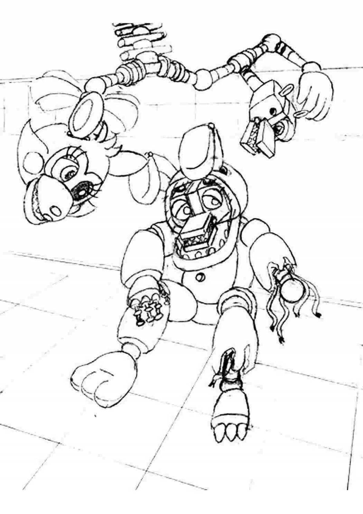 Animatronics fun coloring game