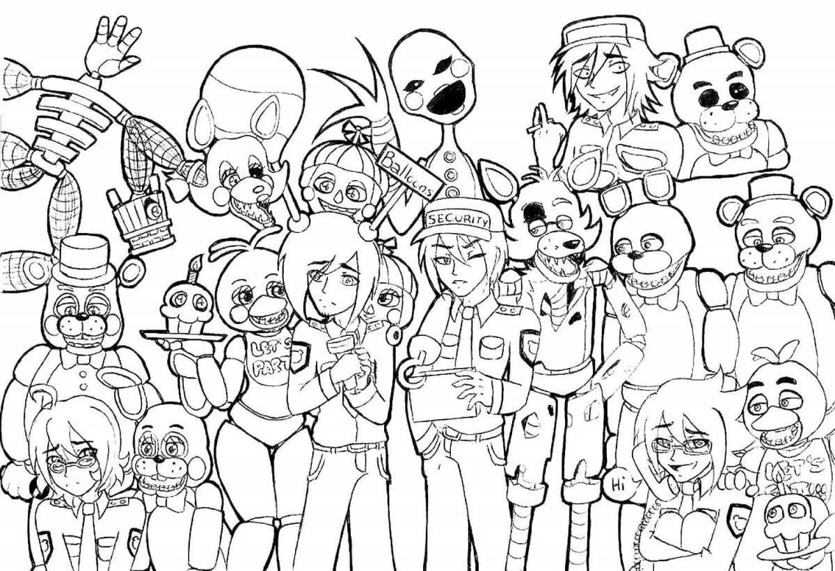 Animatronics difficult coloring game