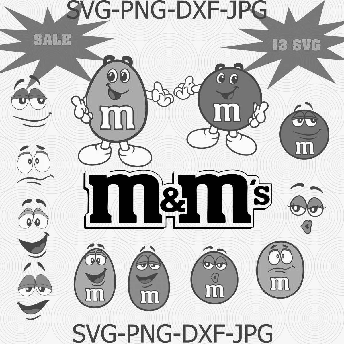 Восхитительные раскраски m&ms
