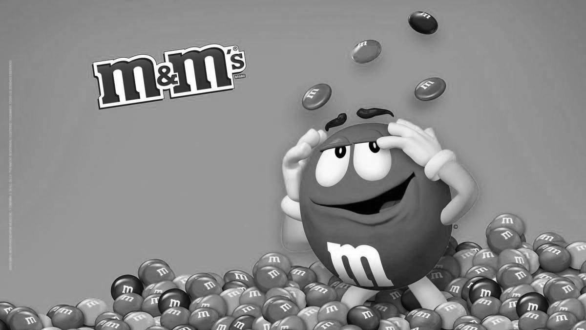 Bright coloring m&ms