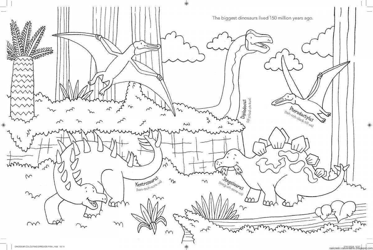 Раскраска игривый динозавр pdf