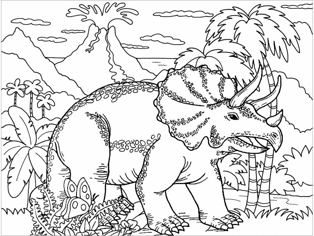 Раскраска яркий динозавр pdf
