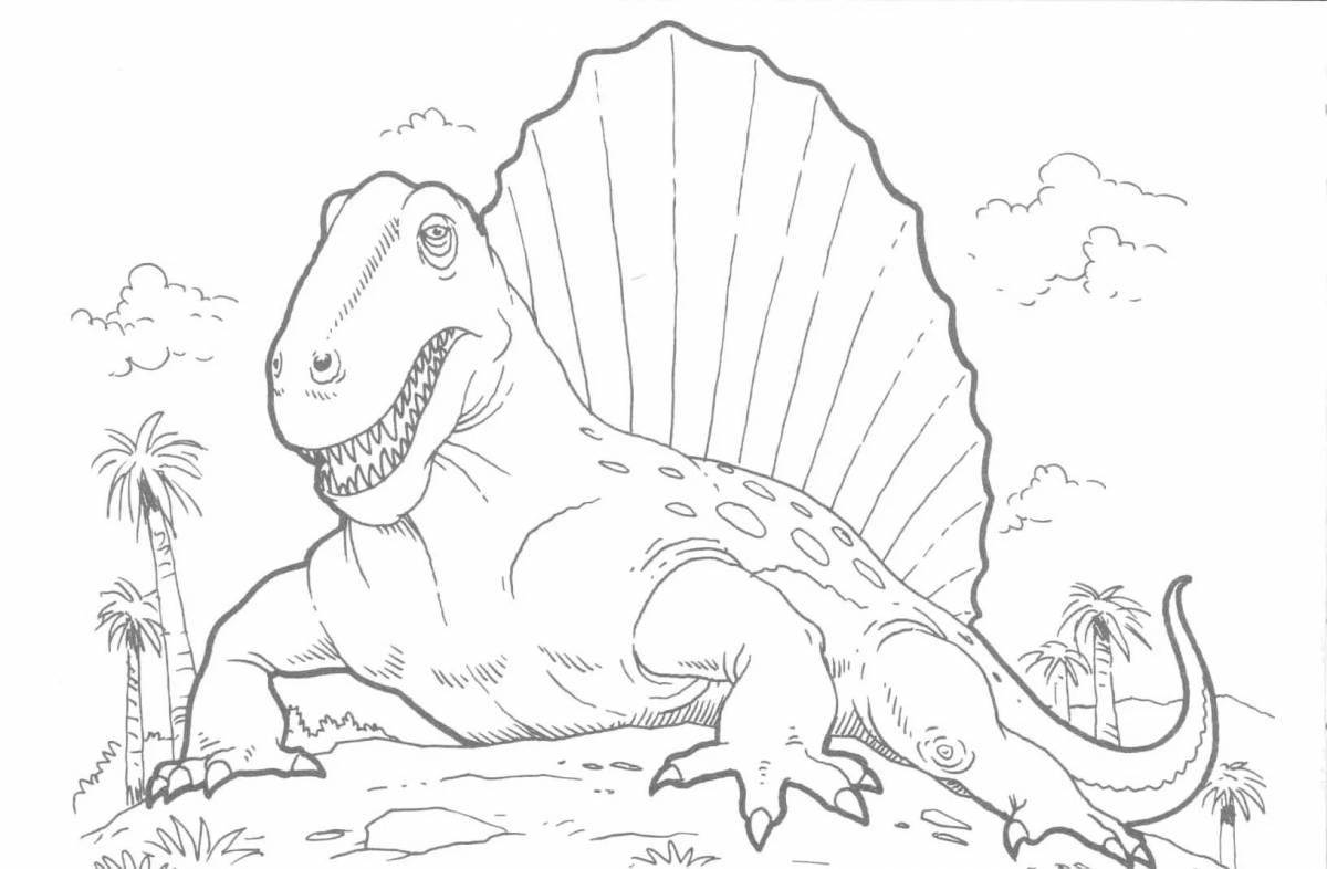Креативная страница раскраски динозавров pdf