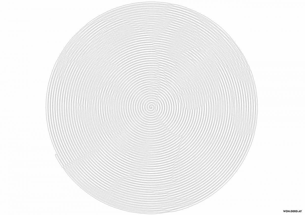 Serendipitous spiral coloring page