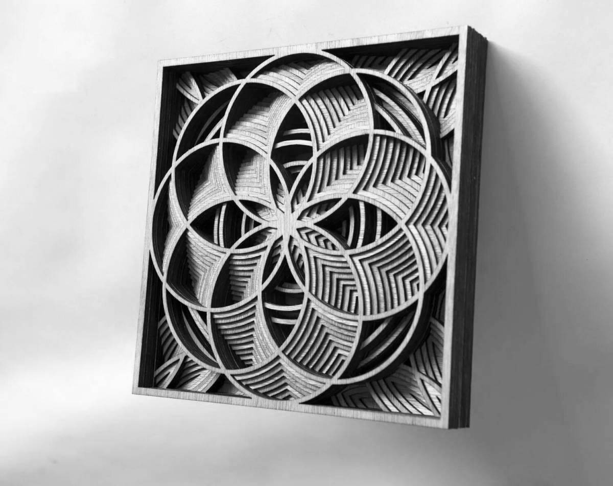Unique multilayer art plywood painting