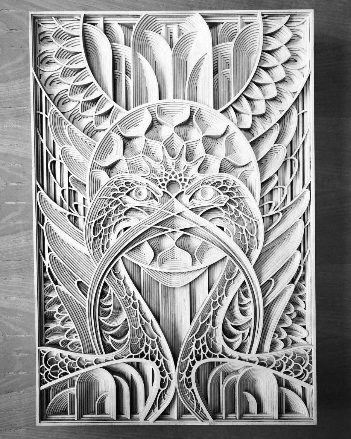Dreamy coloring page art plywood
