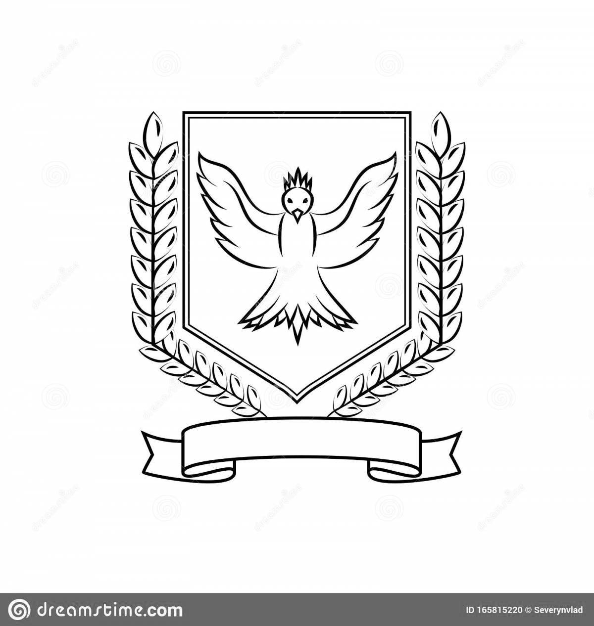 Majestic coat of arms of the city of eagle