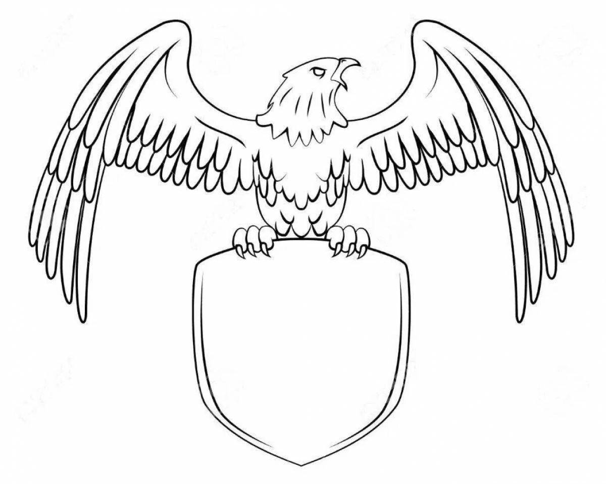 Exquisite coloring coat of arms of the city of eagle