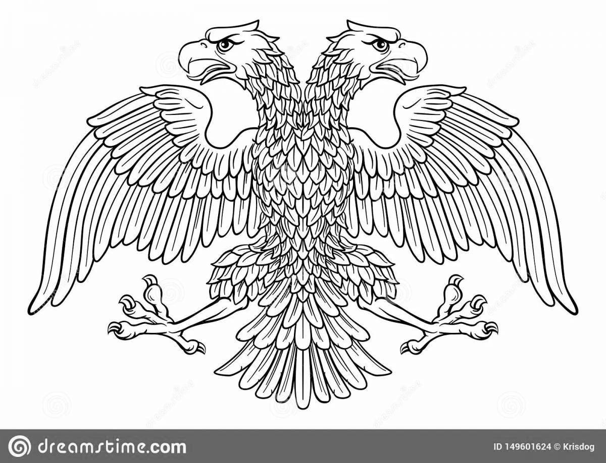 Great coloring coat of arms of the city eagle