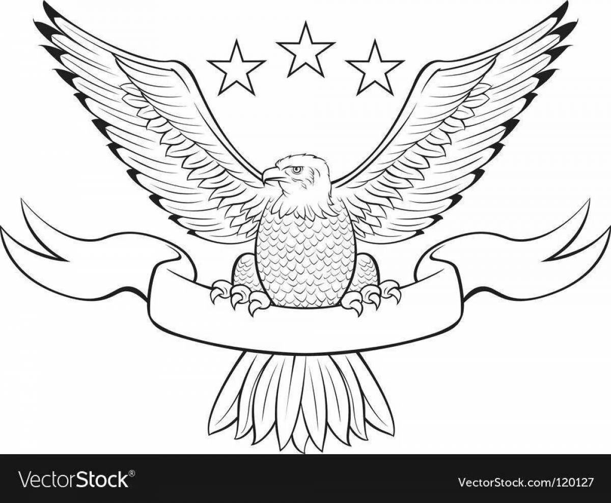 Palace coloring coat of arms of the city eagle
