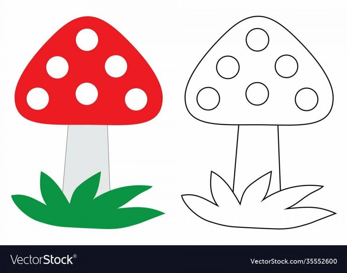 Incredible fly agaric coloring book for kids