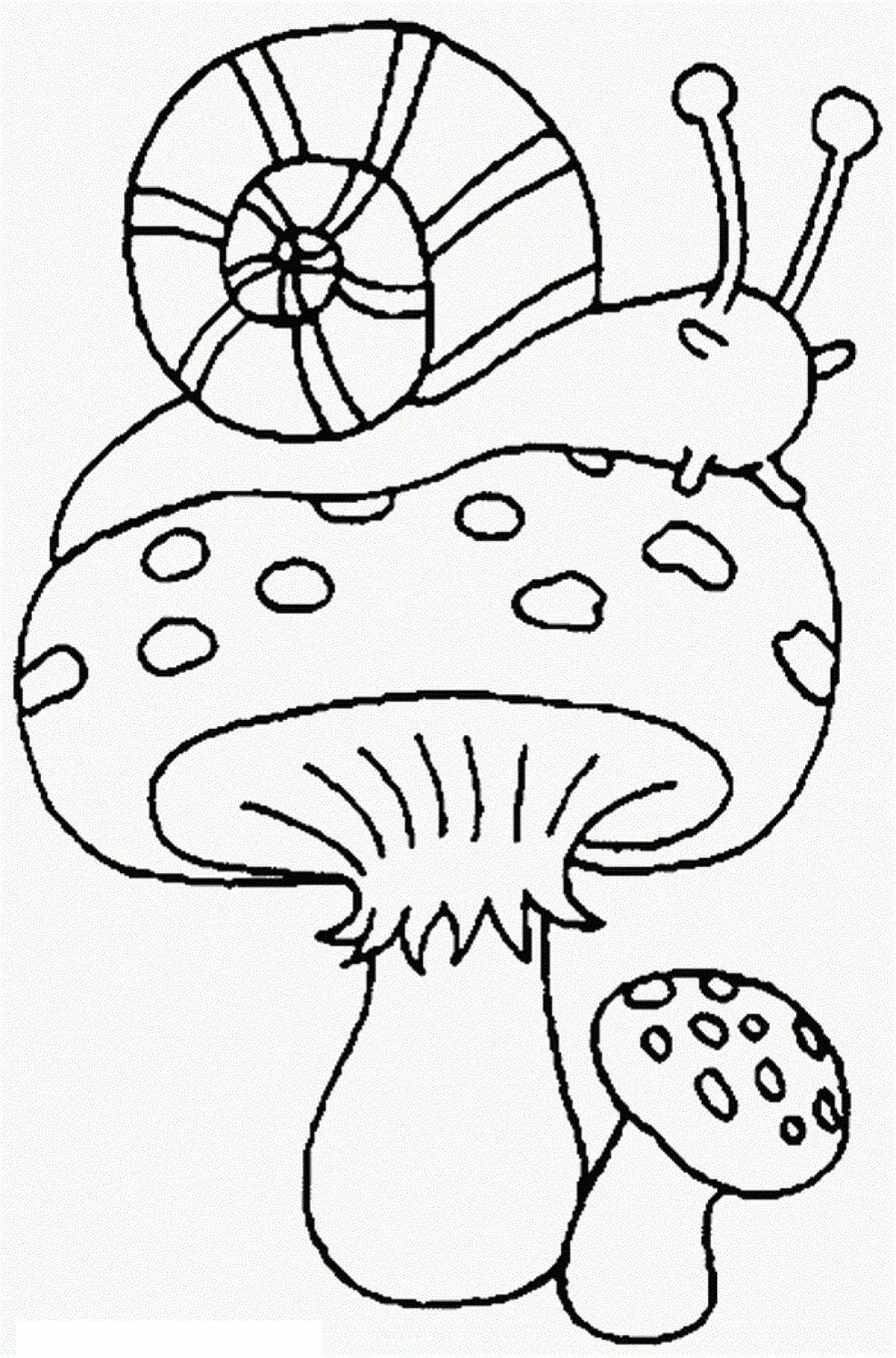 Inspirational fly agaric coloring book for kids