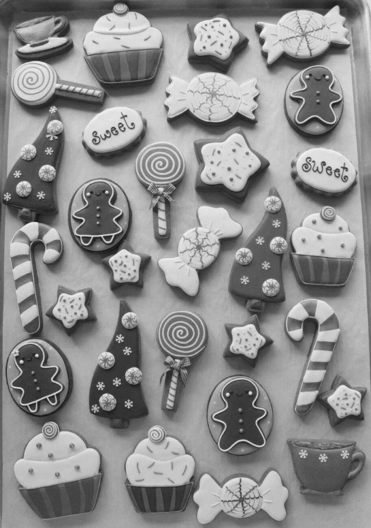 Bright gingerbread icing coloring page