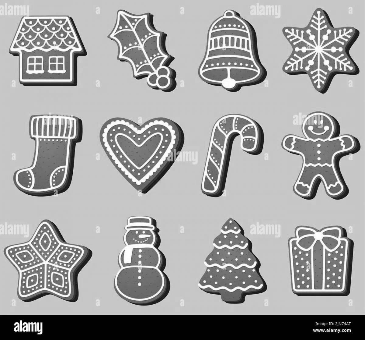 Coloring page charming gingerbread icing