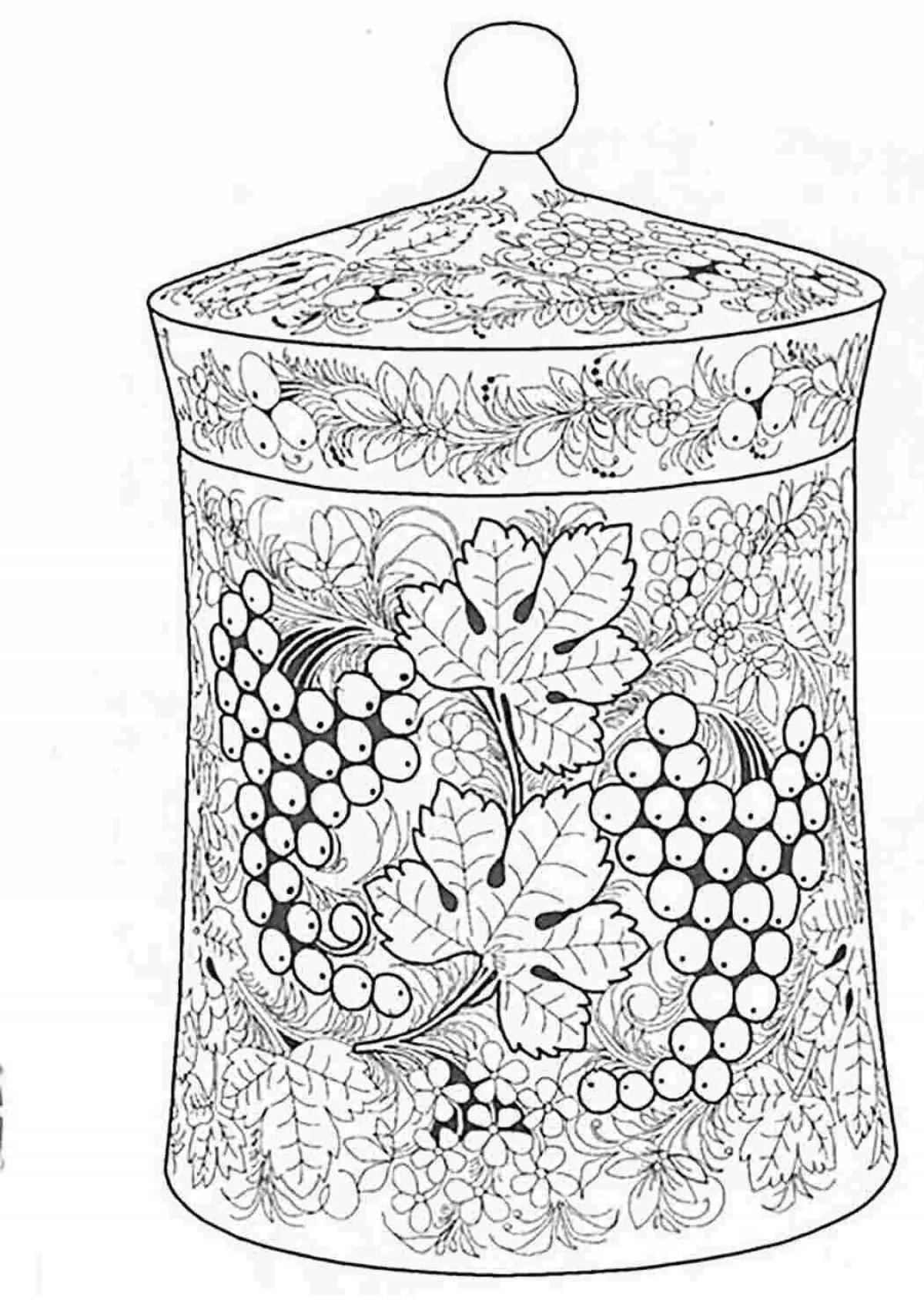 Exquisite Khokhloma simple coloring