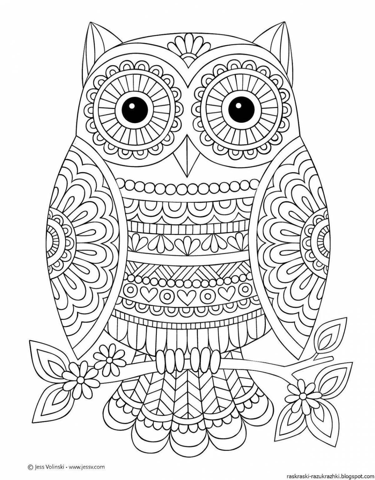 Flickering anti-stress light large coloring page