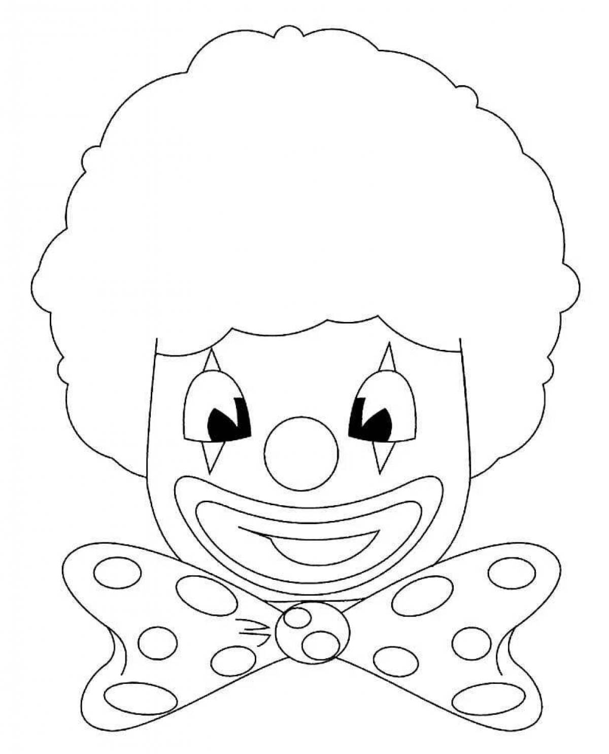 Анимированная страница раскраски лица клоуна