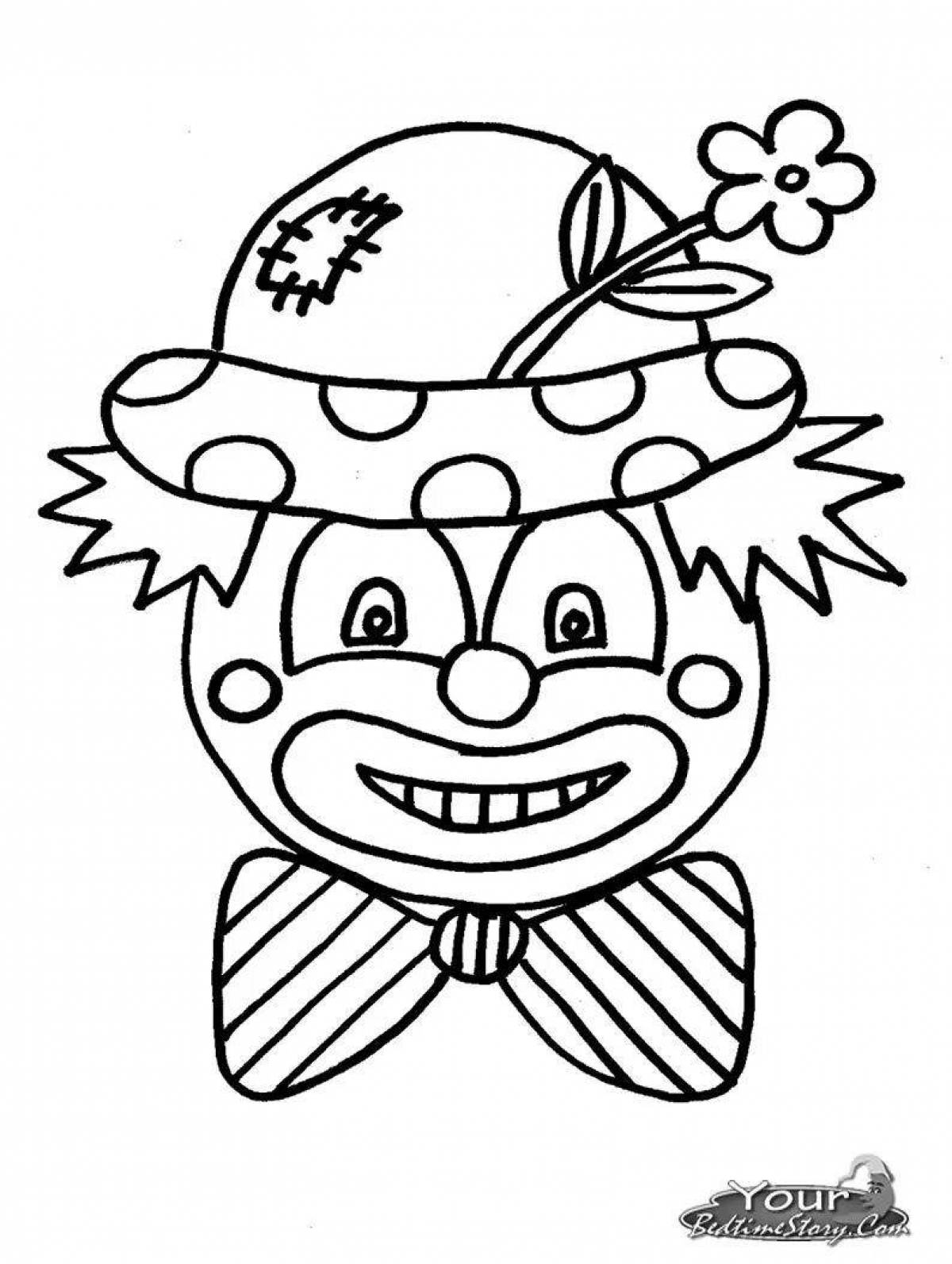 Friendly clown coloring page