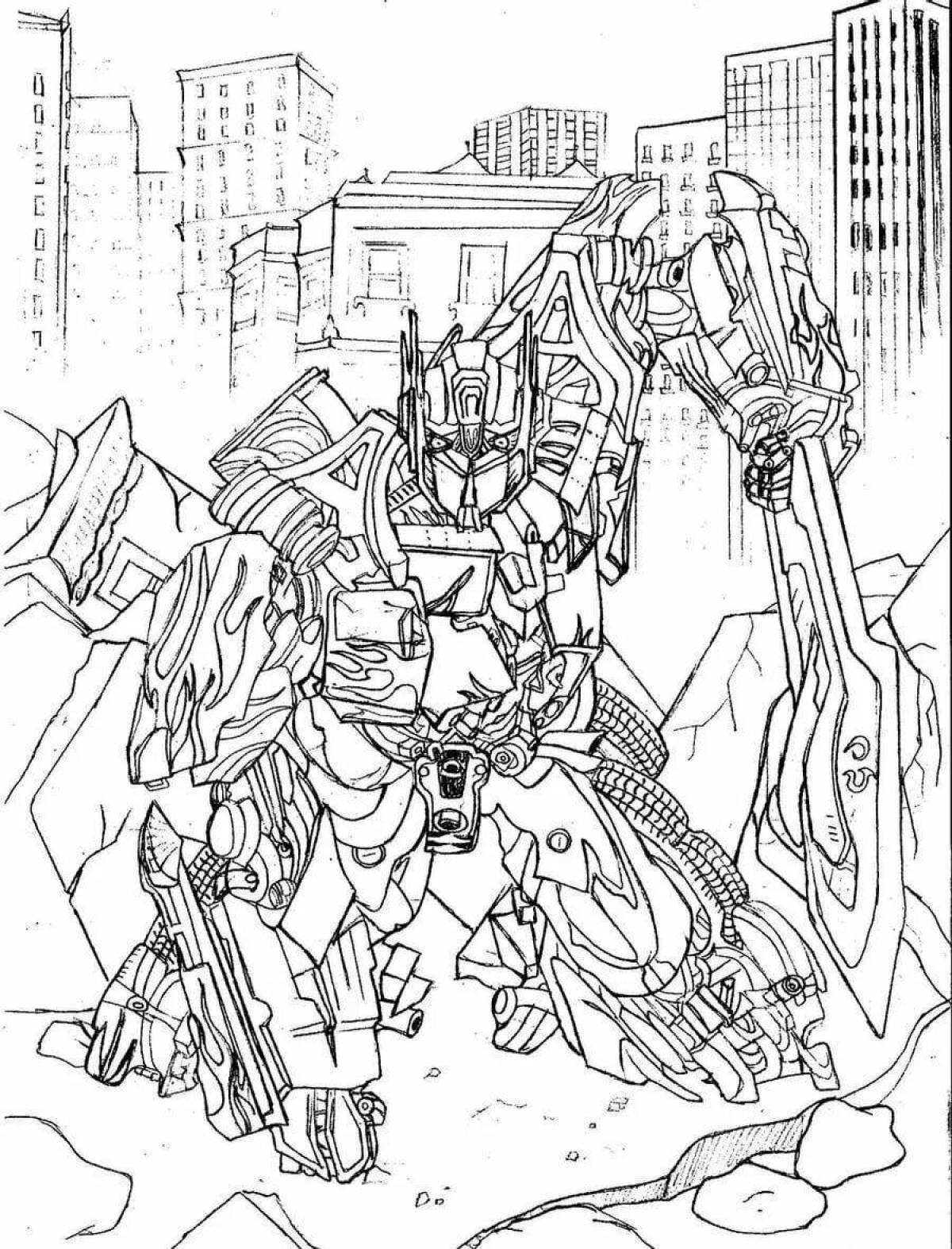 Autobot Optimus Prime Glowing Coloring Page