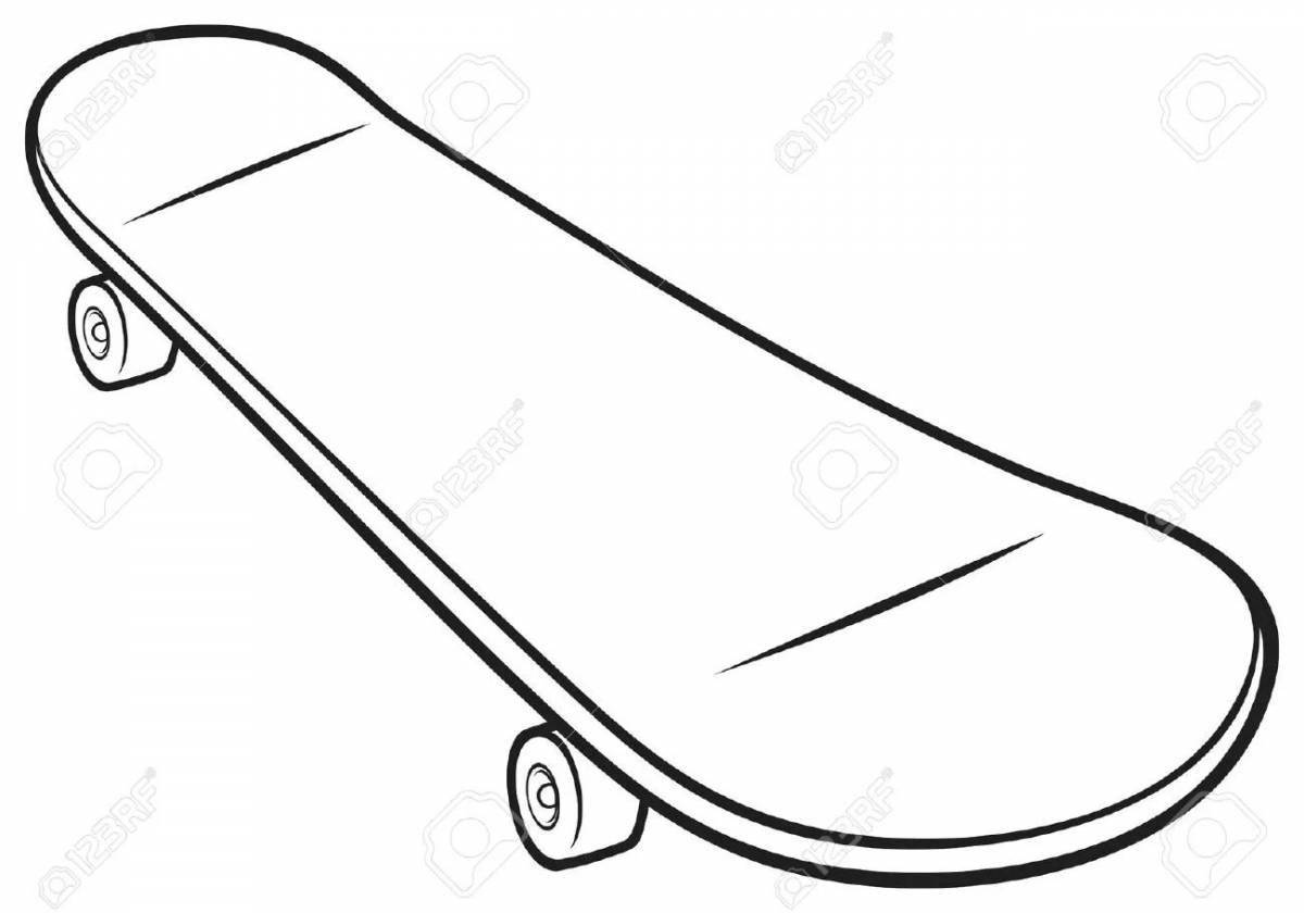 Funny coloring of a skateboard for children