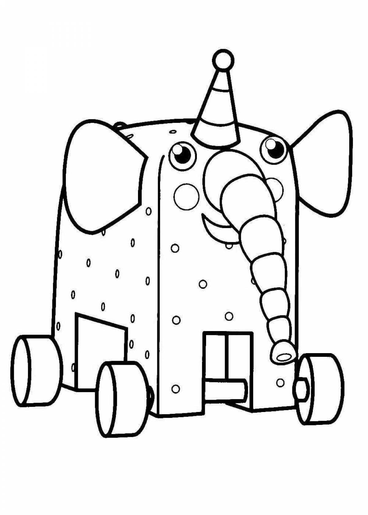 Adorable wooden dog coloring book