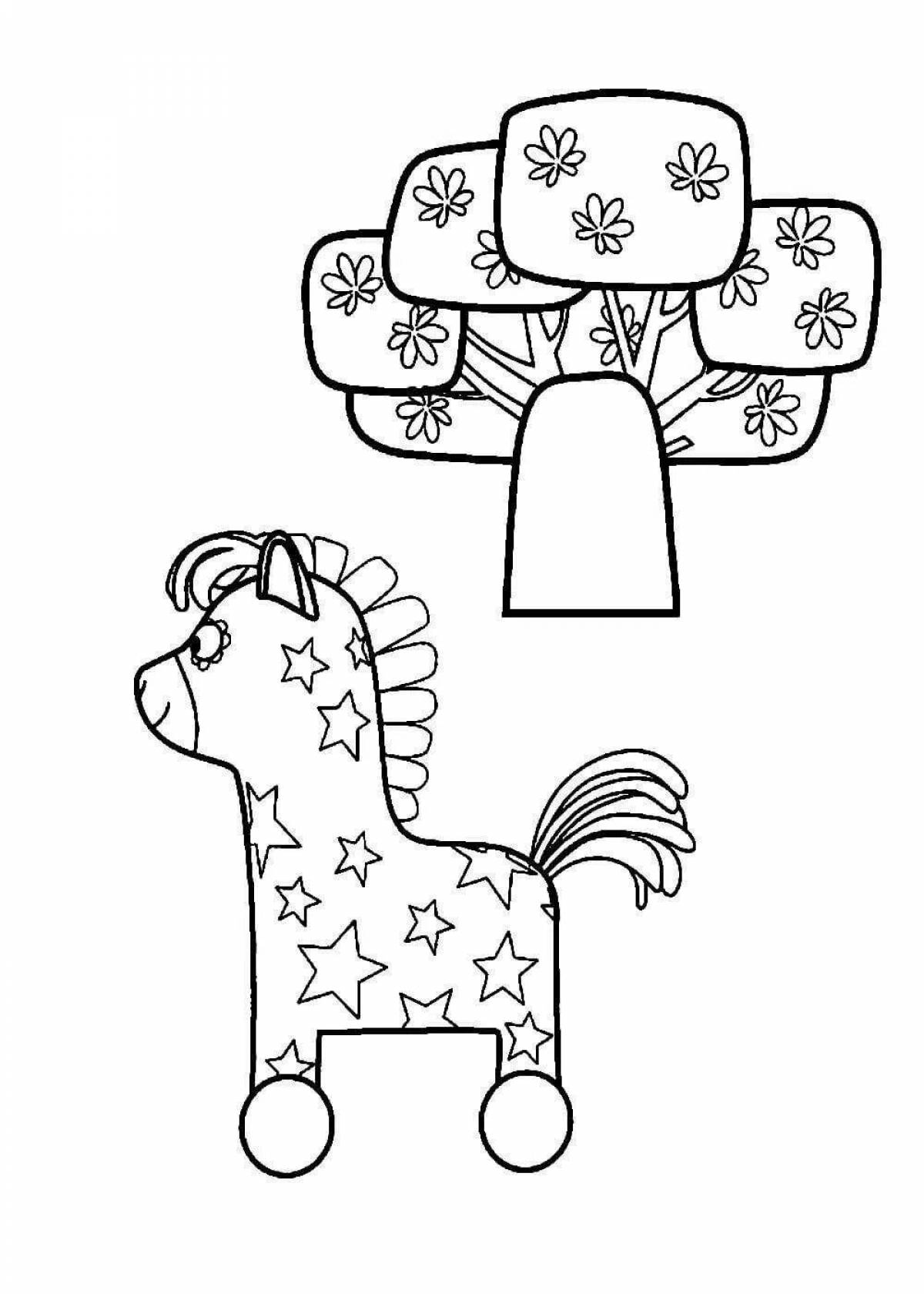 Coloring page graceful wooden dog