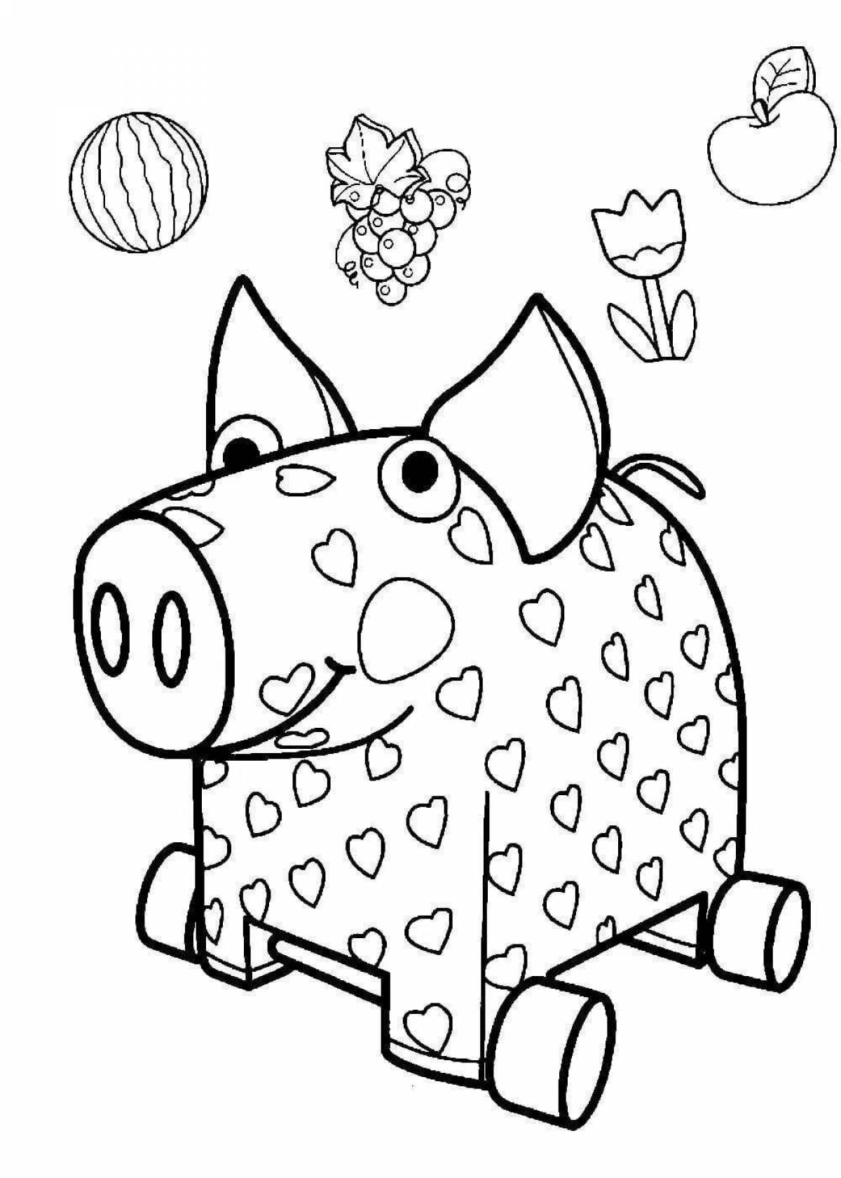 Coloring page dazzling wooden dog