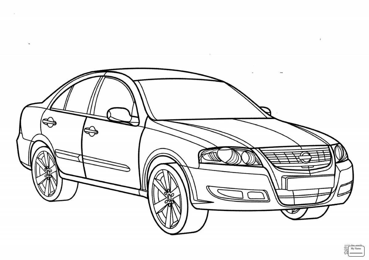 Colorful volvo car coloring page