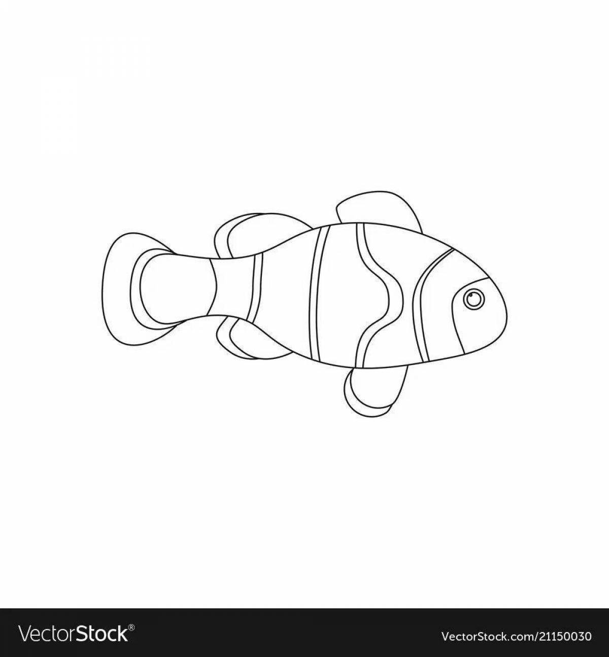 Живой рисунок рыбы-клоуна
