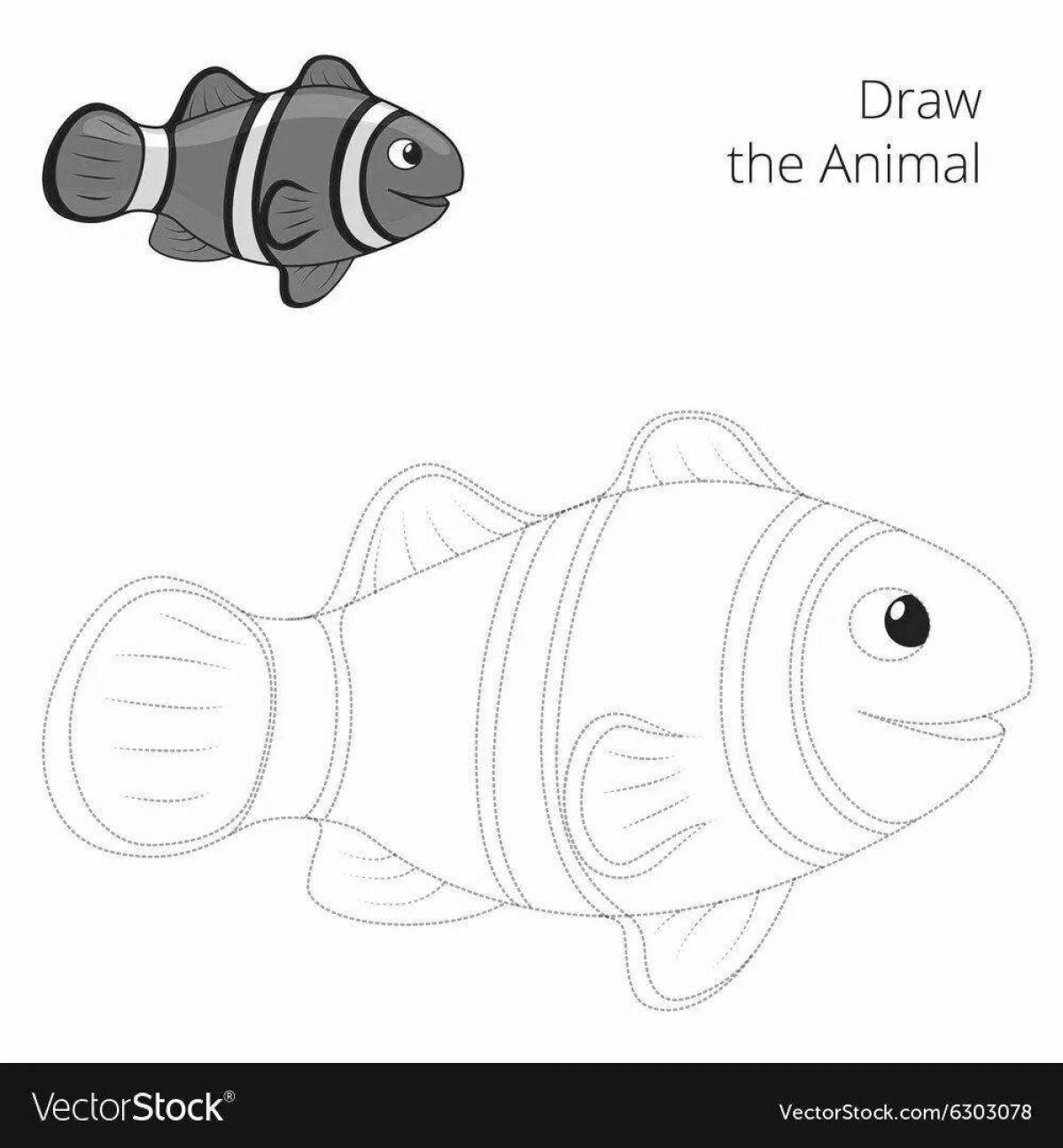 Intriguing drawing of a clownfish