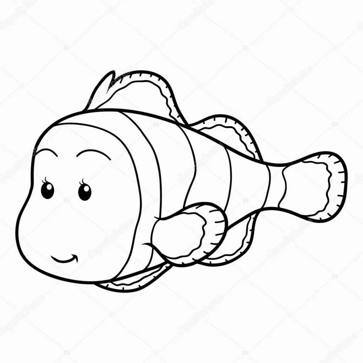 Delicate drawing of a clownfish