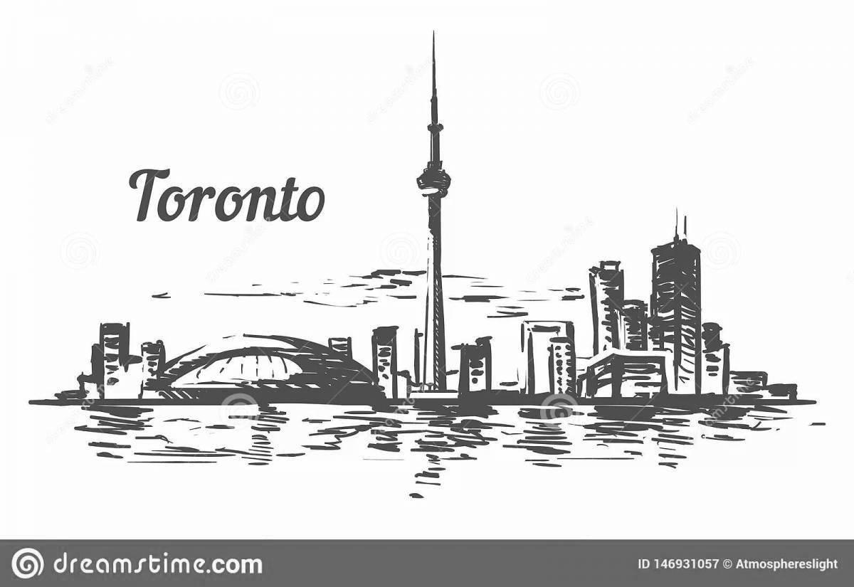 Radiant coloring page CN tower