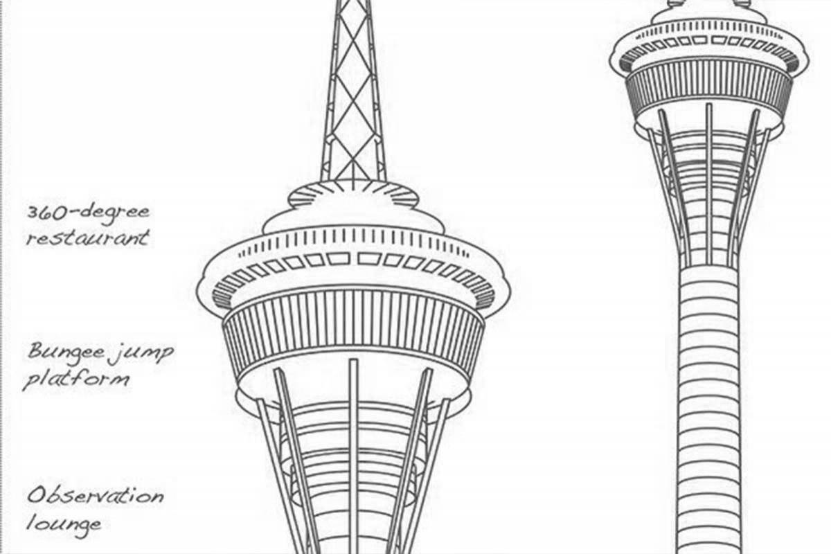 Generous CN tower coloring