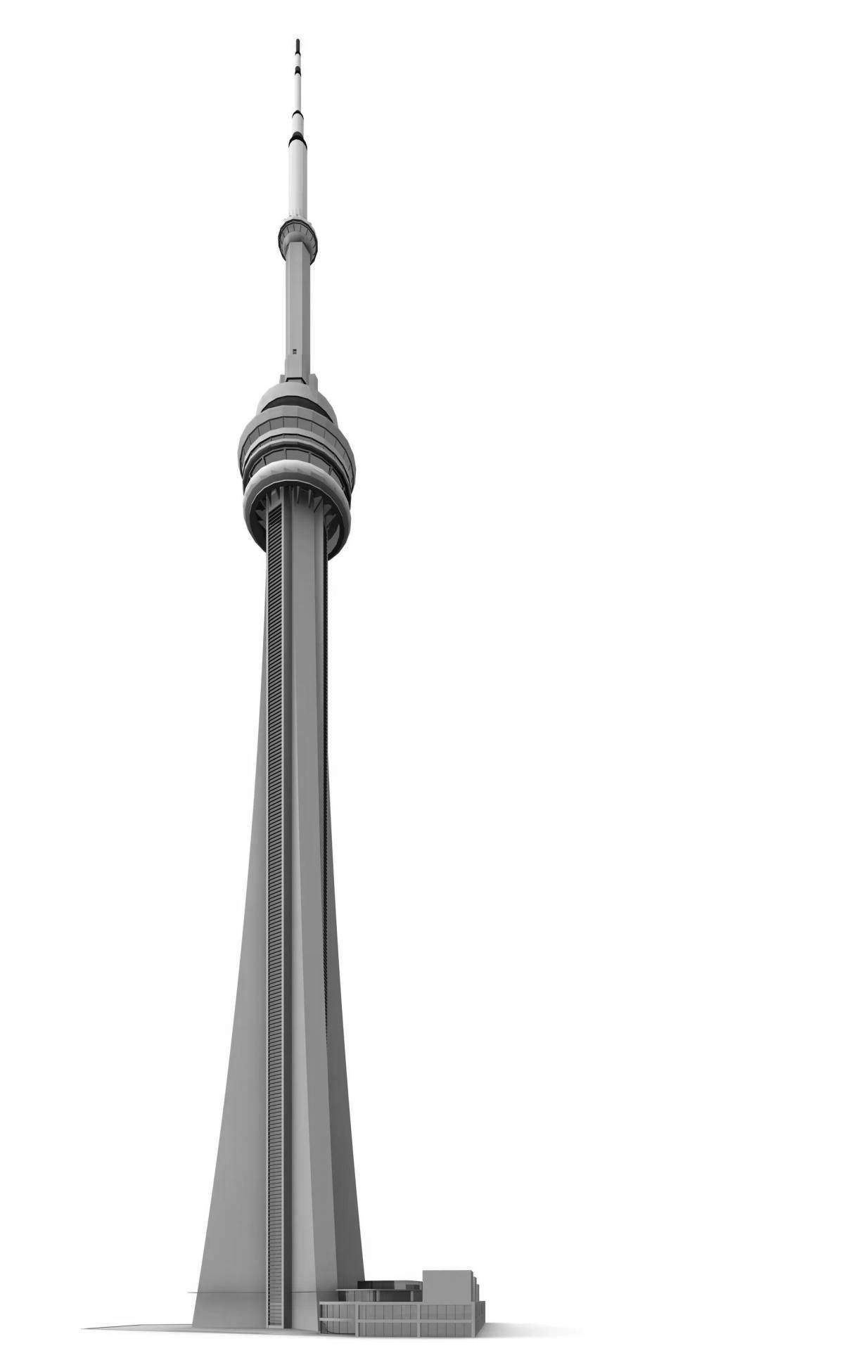 Famous CN tower coloring book