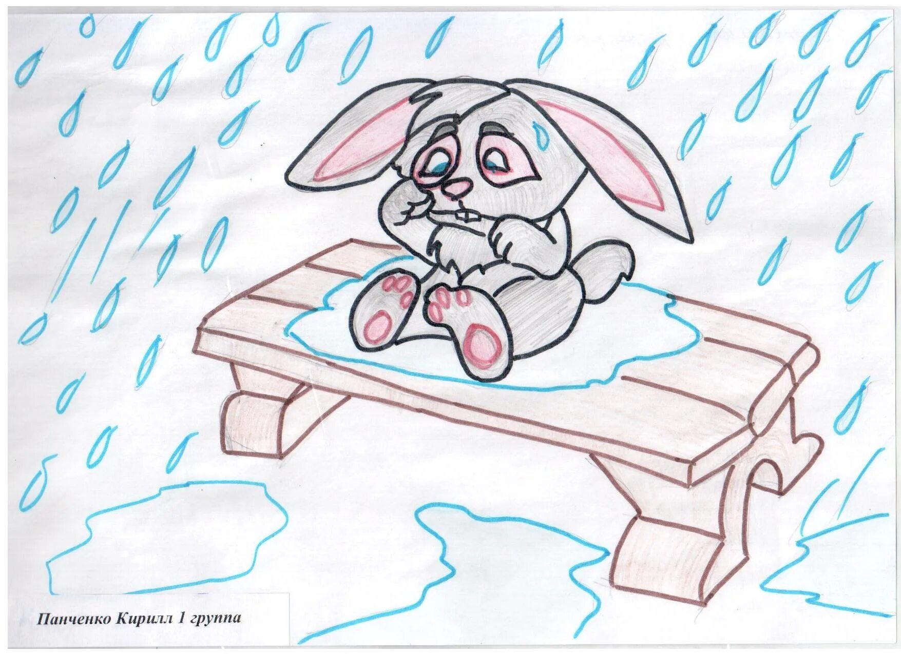 Bunny on bench #4