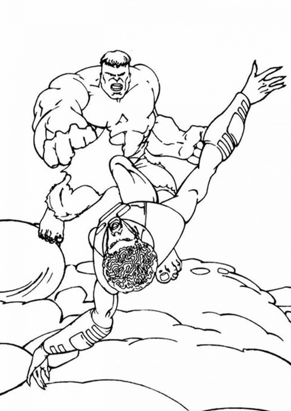 Mighty Hulk vs Thanos coloring book