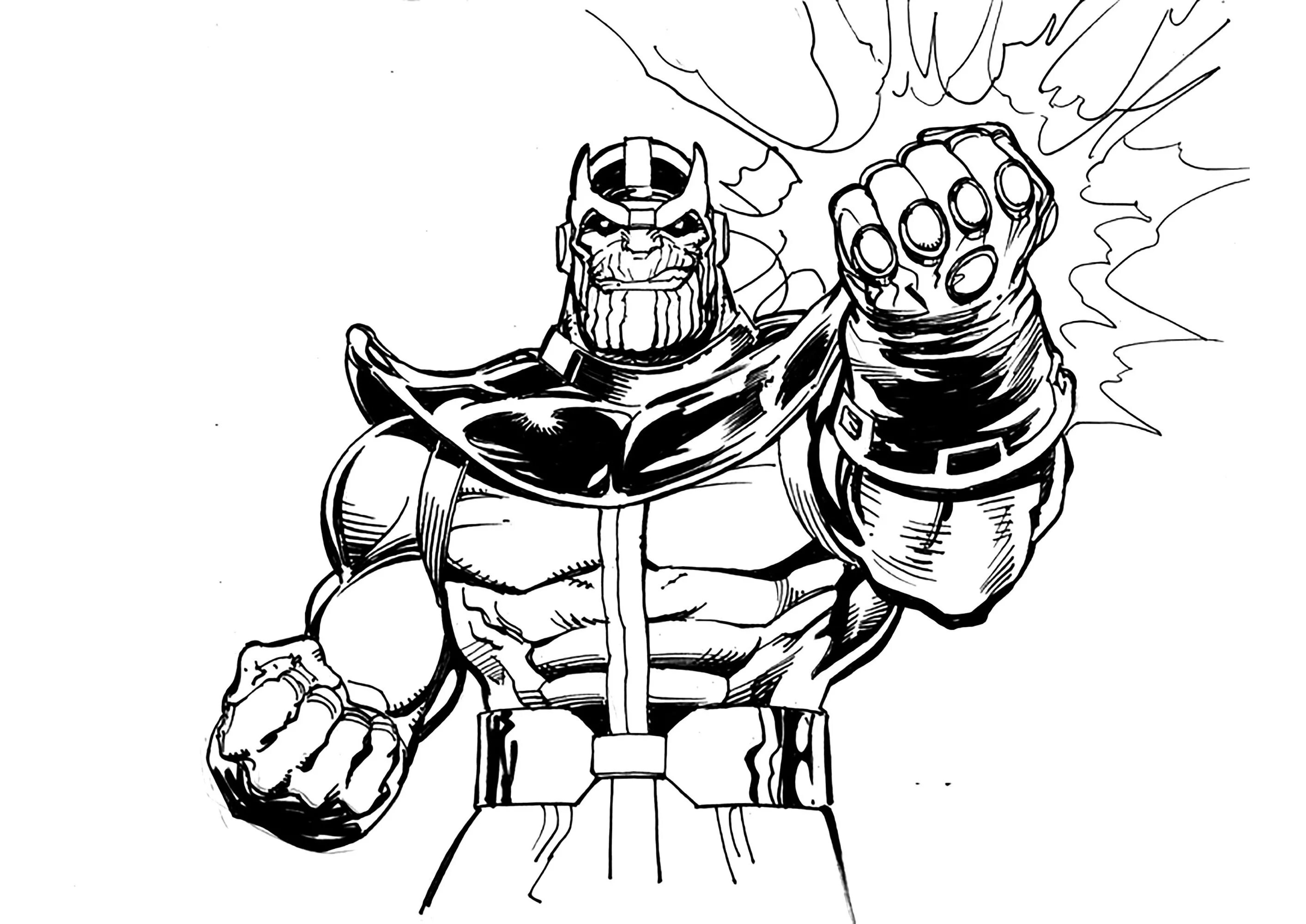 Раскраска Marvel Танос