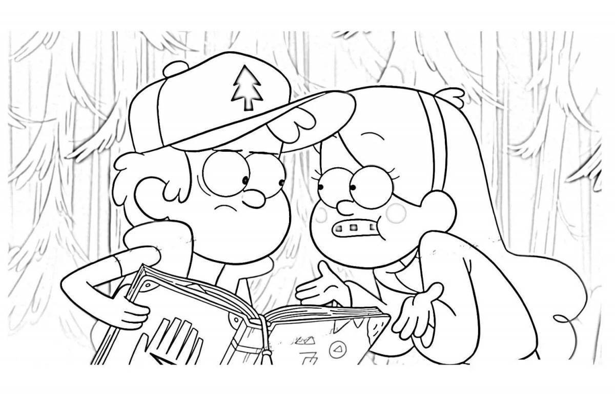 Gravity falls playful pig coloring page