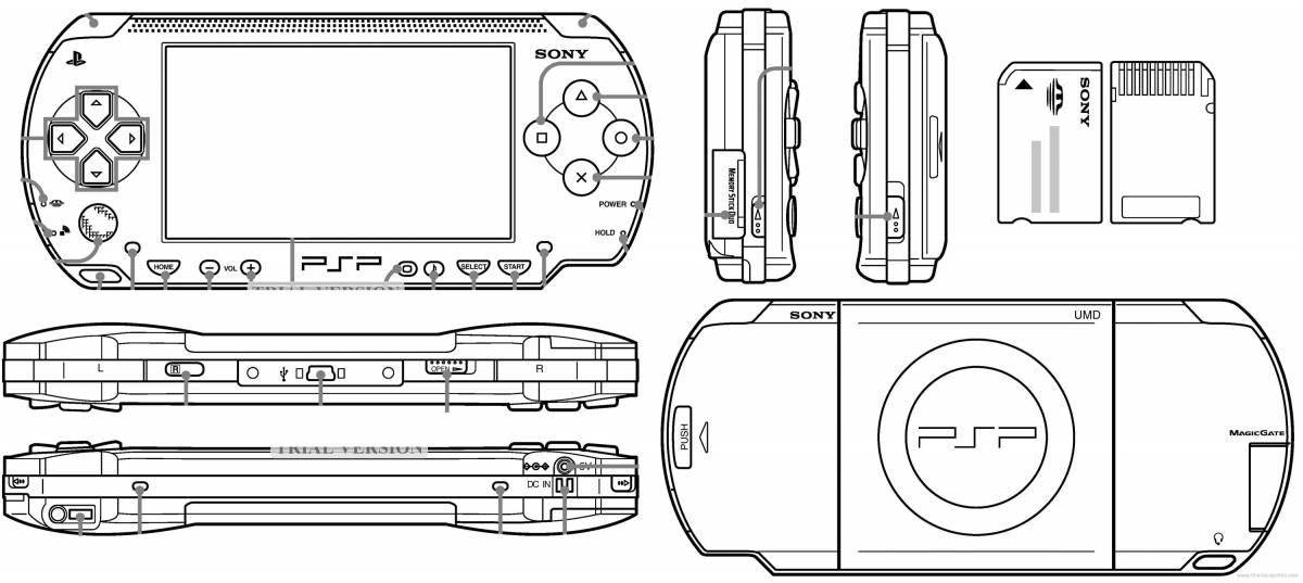 Sony playstation 5 glowing coloring page